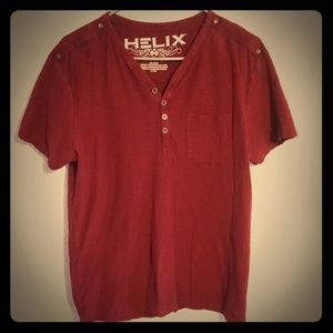 Helix - burgundy short-sleeved henley